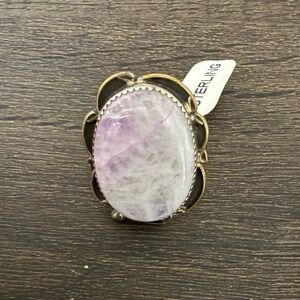 Sterling Silver Purple & White Amethyst Ring
